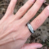 His & Her 6mm/8mm Meteorite Silver Tone Tungsten Wedding Bands