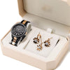 Luxury Quartz Watch, Crystal Necklace & Earrings Jewelry Set