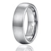 His & Her 6mm/8mm Silver Brushed Domed Tungsten Carbide Wedding Ring Set