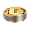 His & Her 6mm/8mm Matte Brushed Yellow Gold Plated Wedding Band Set