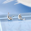 White Gold Plated Dolphins Stud Earrings