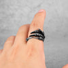 Silver Tone Copper Gothic Ring for Women and Men with Dragon Claw Design and Dragon Skin Pattern