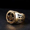 Gold Plated Cross Stainless Steel Masonic Knights Templar Signet Ring for Men