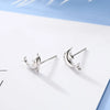 White Gold Plated Dolphins Stud Earrings