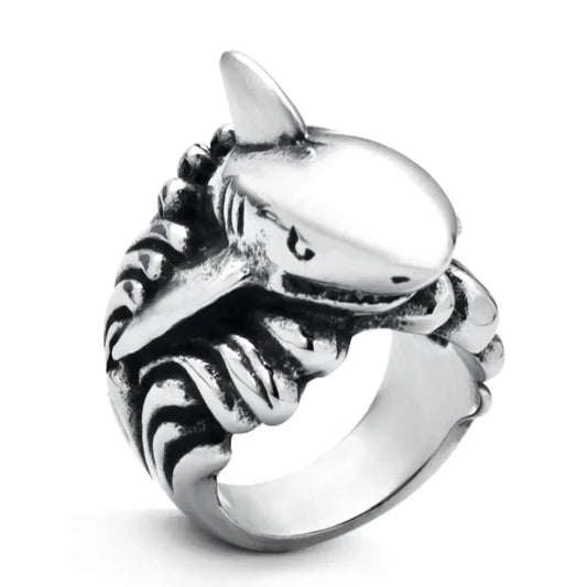 Stainless Steel Shark Ring for Men