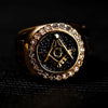 Gold Plated Cross Stainless Steel Masonic Knights Templar Signet Ring for Men