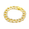 Gold & Silver Plated Hip Hop Miami Cuban Bracelet with CZ Stones