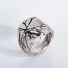 Simple Punk Style or Hip Hop Vintage Square Ring for Man with Cracked Stone Design