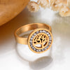 4mm Gold Accented with Crystal Inlay Women’s Tree Ring