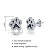 Black & Silver Dog Paw Stud Earrings Women’s Jewelry