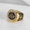 Gold Plated Cross Stainless Steel Masonic Knights Templar Signet Ring for Men