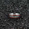 8mm Hawaiian Koa Wood and Abalone Shell Insert Tungsten Carbide Ring