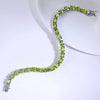 Natural Peridot Link Chain 925 Sterling Silver Bracelet