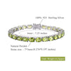 Natural Peridot Link Chain 925 Sterling Silver Bracelet