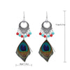 Peacock Nature Feather Stud Earrings for Women