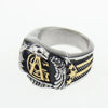 32 Degree Masonic Ring with Dual Tone Double Eagle Scout Detailing Men’s Wedding Band