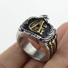 32 Degree Masonic Ring with Dual Tone Double Eagle Scout Detailing Men’s Wedding Band