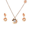 Luxury Quartz Watch, Crystal Necklace & Earrings Jewelry Set