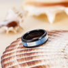 8mm Men's Vintage Ceramic Shell Inlay Wedding Ring