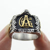 32 Degree Masonic Ring with Dual Tone Double Eagle Scout Detailing Men’s Wedding Band