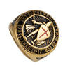 Knight Templar Gold Plated Cross and Shield Ring