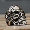 Stainless Steel Punk Rock Skull Ring for Men