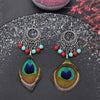 Peacock Nature Feather Stud Earrings for Women