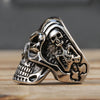 Stainless Steel Punk Rock Skull Ring for Men