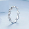 925 Sterling Silver Ring for Woman with Infinity Symbol Design and Round Pieces of Clear Zircons