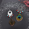 Peacock Nature Feather Stud Earrings for Women