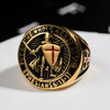 Knight Templar Gold Plated Cross and Shield Ring