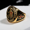 Knight Templar Gold Plated Cross and Shield Ring