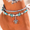 Starfish Beaded Silver Adjustable Chain Ankle Bracelet Women’s Jewelry