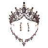 Baroque Crystal and Rhinestone Tiara, Necklace & Earrings Jewelry Set