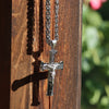 Byzantine Chain Jesus Christ Cross Pendant Necklace