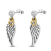 925 Sterling Silver Earring Guardian Angel Wings Stud Earrings