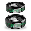 His & Her 6mm/8mm His & Her Green Carbon Fiber Celtic Dragon Tungsten Carbide Wedding Bands Set