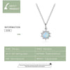 925 Sterling Silver Cubic Zircon and Opal Sun Necklace