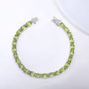 Natural Peridot Link Chain 925 Sterling Silver Bracelet