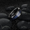His & Her 6mm/8mm Celtic Dragon Blue Carbon Tungsten Carbide Wedding Bands