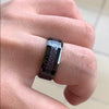 His & Her 6mm/8mm Tungsten Carbide Wedding Bands with Purple Carbon Dragon Celtic Inlay