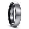 His & Her 4mm/6mm Brushed Finish Zircon Tungsten Carbide Comfort Fit Wedding Bands