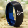 Black Polished Freemason Men’s Career Tungsten Carbide Ring