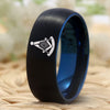 Black Polished Freemason Men’s Career Tungsten Carbide Ring