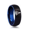 Black Polished Freemason Men’s Career Tungsten Carbide Ring