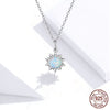 925 Sterling Silver Cubic Zircon and Opal Sun Necklace