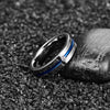 Eternal Blue His & Her Cubic Zirconia Matte Tungsten Couple Rings Set