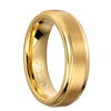 Brushed Matte Gold Tungsten Carbide with Gold-plated Edges Wedding Bands Set