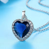 Heart Of The Ocean Blue Sapphire 925 Sterling Silver Solitaire Pendant Necklace