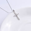 925 Sterling Silver Cross with Heart Pendant Necklace